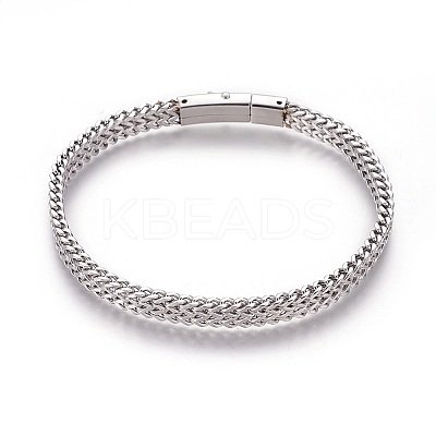 1Pc 304 Stainless Steel Mesh Bracelets BJEW-DJ0001-67-1