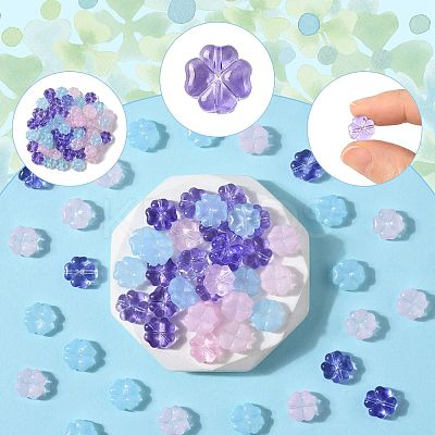 20Pcs Transparent Spray Painted Glass Beads GLAA-FS0002-40C-1