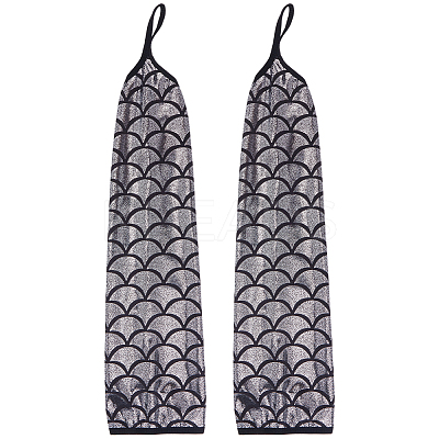 Polyester Fish Scale Gloves AJEW-WH20006-222C-1