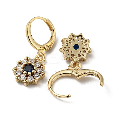 Real 18K Gold Plated Brass Dangle Leverback Earrings EJEW-L269-040G-03-1