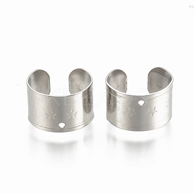 Tarnish Resistant 304 Stainless Steel Cuff Earrings STAS-S078-18-1