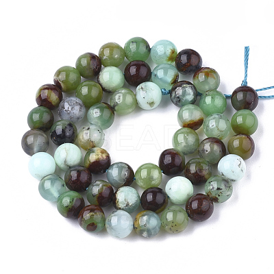 Natural Chrysoprase Beads Strands X-G-S333-6mm-016-1