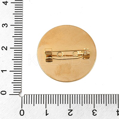 PVD Vacuum Plating 304 Stainless Steel Brooch Cabochon Settings STAS-E547-08K-G-1