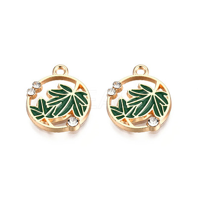 Autumn Theme Alloy Enamel Pendants ENAM-N048-010B-1