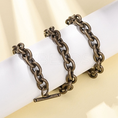 9MM 304 Stainless Steel Cable Chain OT Necklaces for Women NJEW-G194-03AB-1