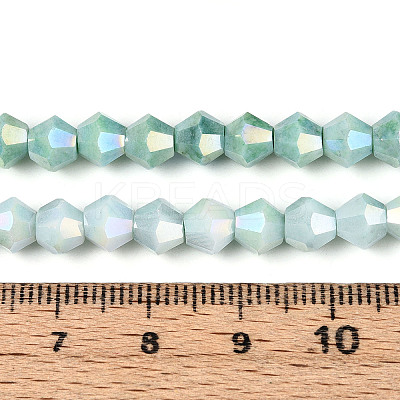 Anti-Tarnish Electroplate Bicone Glass Beads Strands EGLA-T021-6mm-16-07-1