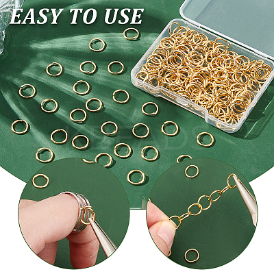 200Pcs 304 Stainless Steel Open Jump Rings STAS-UN0055-25-1
