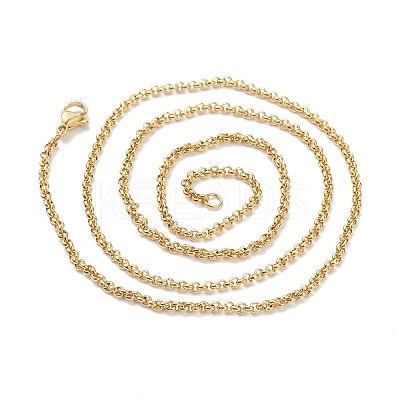 PVD Vacuum Plating 304 Stainless Steel Rolo Chain Necklaces X-NJEW-I248-11C-G-1