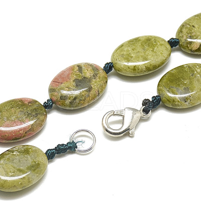 Natural Unakite Beaded Necklaces NJEW-S402-01-1