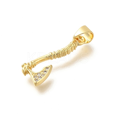 Rack Plating Brass Micro Pave Cubic Zirconia Pendants KK-Z086-66G-05-1