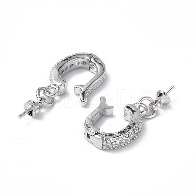 Brass Crystal Rhinestone Fold Over Clasps KK-P223-29P-1