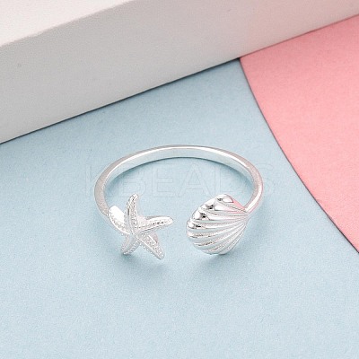 925 Sterling Silver Open Cuff Rings for Women STER-N016-139S-1