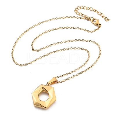 304 Stainless Steel Geometric Pendant Necklaces for Women NJEW-S439-04B-G-1