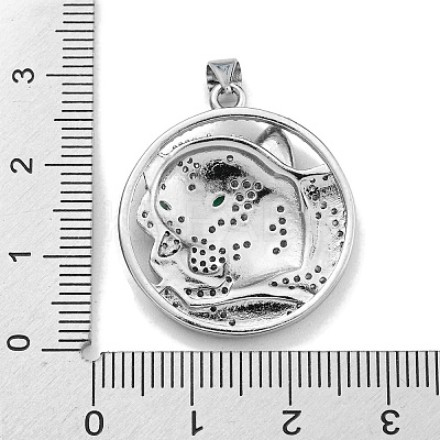 Brass Micro Pave Cubic Zirconia Pendants KK-K354-09B-P-1