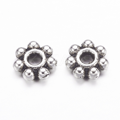 Tibetan Style Alloy Daisy Spacer Beads X-LF0991Y-AS-RS-1