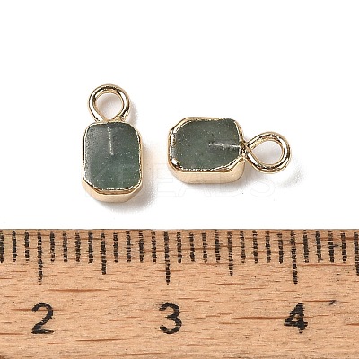 Natural Green Aventurine Rectangle Charms G-Q169-07G-05-1