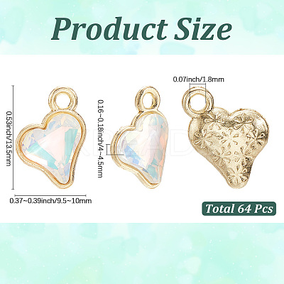 64Pcs Glass Charms FIND-SC0015-33A-1