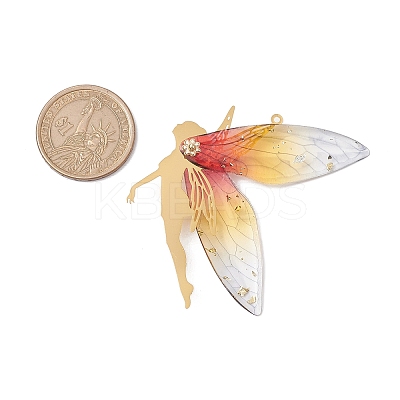 3Pcs 3 Colors Brass Angel Big Pendants PALLOY-TA00134-1