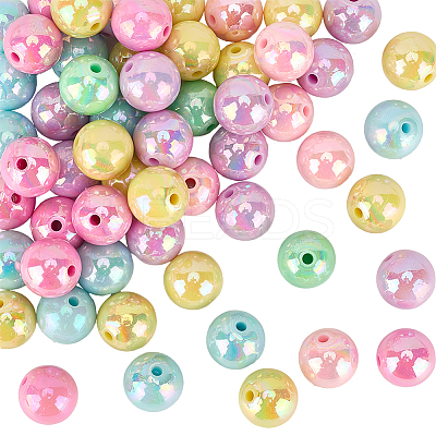 60Pcs Opaque Acrylic Beads MACR-SC0001-75-1