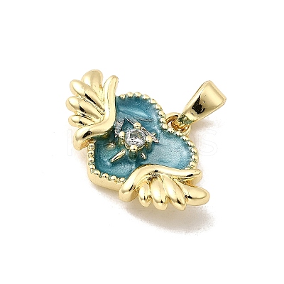 Brass Micro Pave Cubic Zirconia Pendants KK-H089-28G-01-1