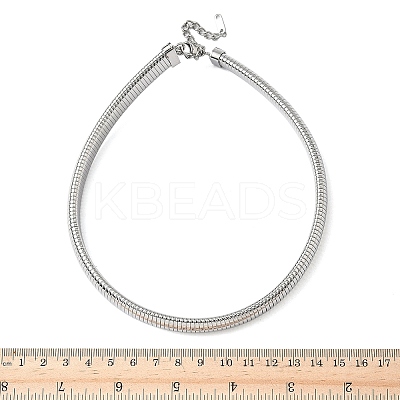 12MM 304 Stainless Steel Flat Snake Chain Necklaces for Women LS-NJEW-U049-01P-1