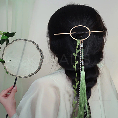2Pcs 2 Colors Alloy Half-coiled Hairpin PHAR-LP0002-33-1