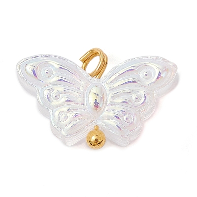 10Pcs 2 Color Clear AB Glass Pendants PALLOY-JF02334-1