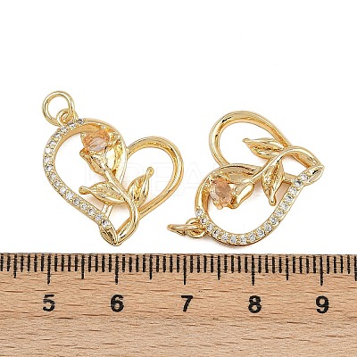 Brass Micro Pave Cubic Zirconia Pendants ZIRC-I367-08G-1