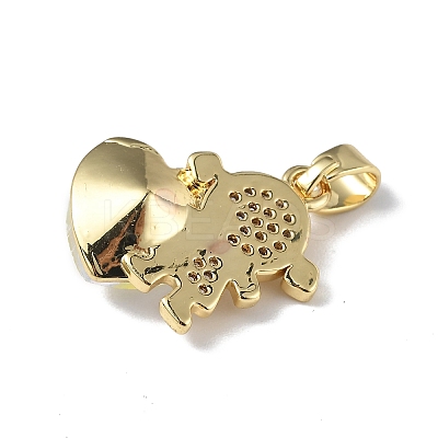 Real 18K Gold Plated Rack Plating Brass Micro Pave Clear Cubic Zirconia Pendants KK-C015-23G-01-1