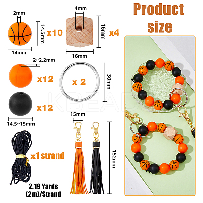 DIY Basketball Keychain Wristlet Making Kit DIY-HY0001-44-1