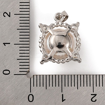 Rhodium Plated 925 Sterling Silver Micro Pave Clear Cubic Zirconia Pendants STER-C009-08P-1