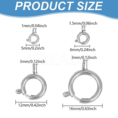 24Pcs 4 Styles 304 Stainless Steel Spring Ring Clasps STAS-GO0001-22-1