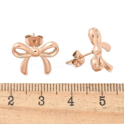 PVD Vacuum Plating 304 Stainless Steel Stud Earrings EJEW-C099-18M-1