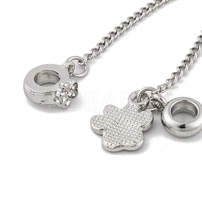 Rack Plating Paw Print Alloy Black Enamel European Safety Chains FIND-C055-05P-01-1