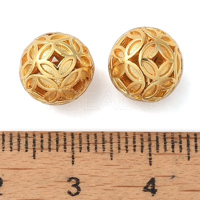 Rack Plating Hollow Brass Beads KK-P276-02B-G-1