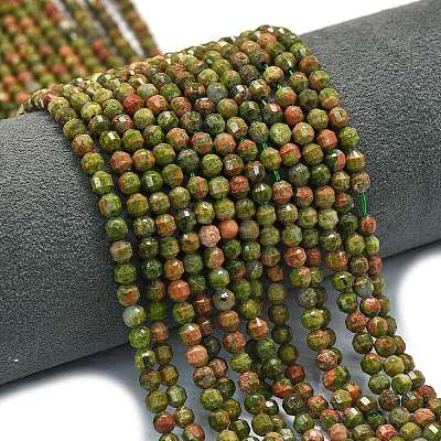 Natural Unakite Beads Strands G-A260-A41-01-1