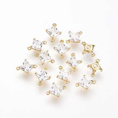 Brass Cubic Zirconia Links KK-Q669-40G-1