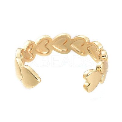 Adjustable Brass Cuff Rings RJEW-M135-05G-1