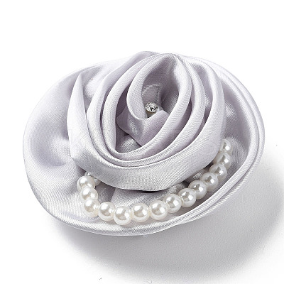Flower Cloth with Plastic Pearl Brooch Pin LS-JEWB-K013-01P-06-1
