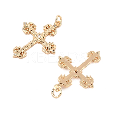 Brass Micro Pave Cubic Zirconia Pendants KK-L223-007G-1