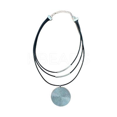 Ethnic Style Disc Alloy Pendant Necklaces FS-WGACE74-02-1