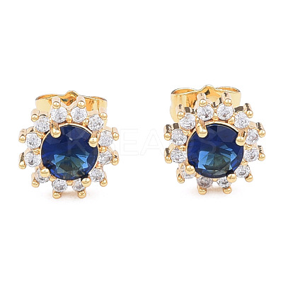 Cubic Zirconia Flower Stud Earrings EJEW-N011-60-1