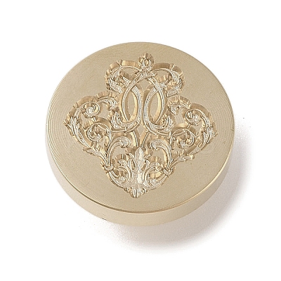 Golden Tone Wax Seal Brass Stamp Head DIY-B079-02G-27-1