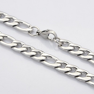 Tarnish Resistant Trendy Unisex 304 Stainless Steel Curb Chain Twisted Chain Necklaces STAS-E063-05-1