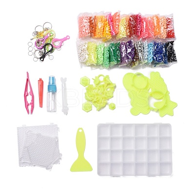 DIY 30 Colors 6000Pcs 4mm PVA Round Water Fuse Beads Kits for Boys DIY-Z007-52-1