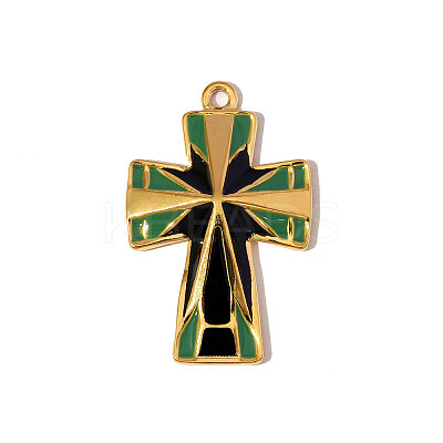 304 Stainless Steel Enamel Pendants STAS-OY006-27G-1