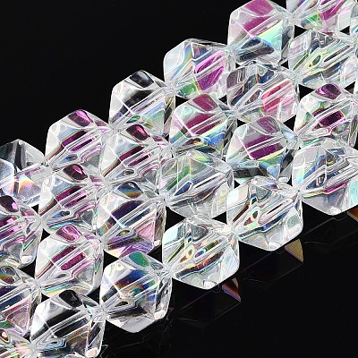 Electroplate Glass Beads Strands EGLA-T021-21C-1