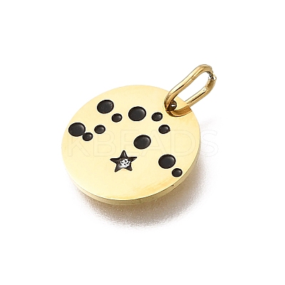 Twelve Constellations 304 Stainless Steel Enamel Pendants STAS-A148-01G-01-1