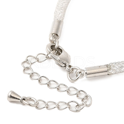Brass Mesh Chain Bracelets for Women DIY-B066-02G-02-1