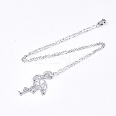 Non-Tarnish 201 Stainless Steel Pendant Necklaces NJEW-T009-JN024-1-45-1